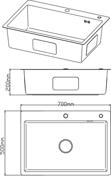 Мойка кухонная Diadonna S7050-1