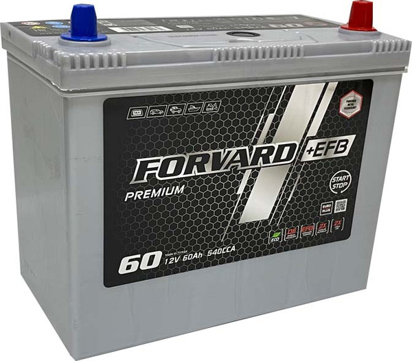 Автомобильный аккумулятор FORVARD EFB Premium Asia 540A B24 / FEAB24.60.540.SMF - фото