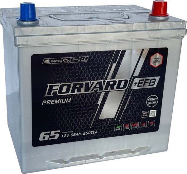 Автомобильный аккумулятор FORVARD EFB Premium Asia 550A D23 12V65 / FEAD23.65.550.SMF - фото