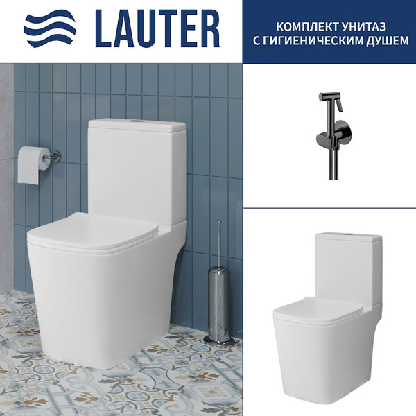 Унитаз напольный Lauter W09 S-TRAP 21900004 + гигиенический душ Breez 21GN7072BM - фото