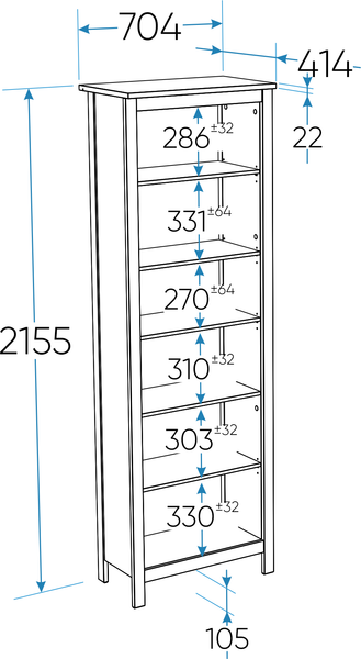 Стеллаж Mio Tesoro Сага 70 / 2.08.07.110.20