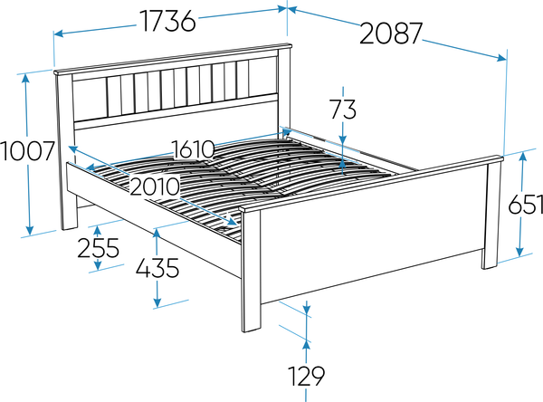 Двуспальная кровать Mio Tesoro Сага 160х200 / 2.08.04.230.20