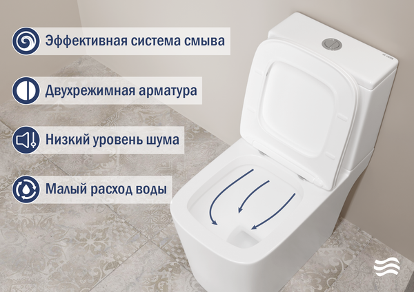 Унитаз напольный Lauter W09 S-TRAP 21900003 + гигиенический душ Rainix 21LT7713MW