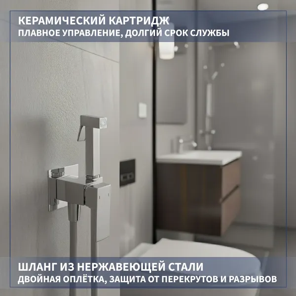 Унитаз напольный Lauter Rimless 21D2202 + гигиенический душ Rinse 21GN4051CH