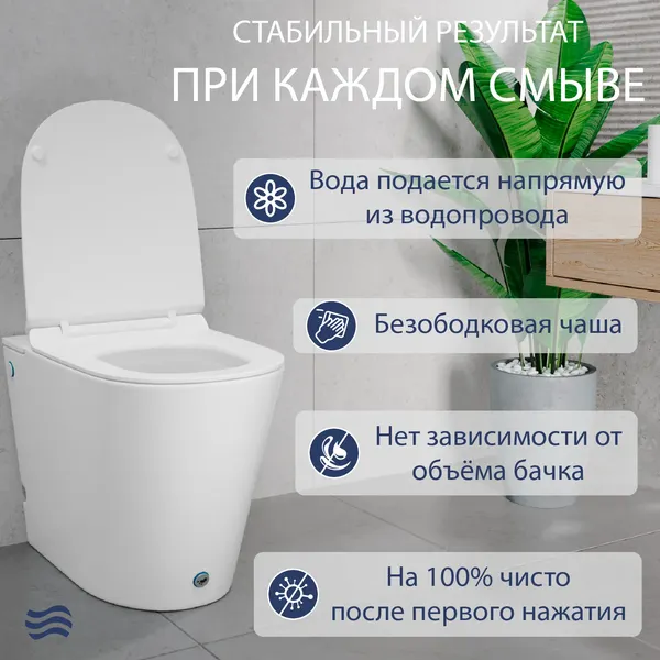 Унитаз приставной Lauter Purity 218116 + гигиенический душ Sleek 21LT9505CH