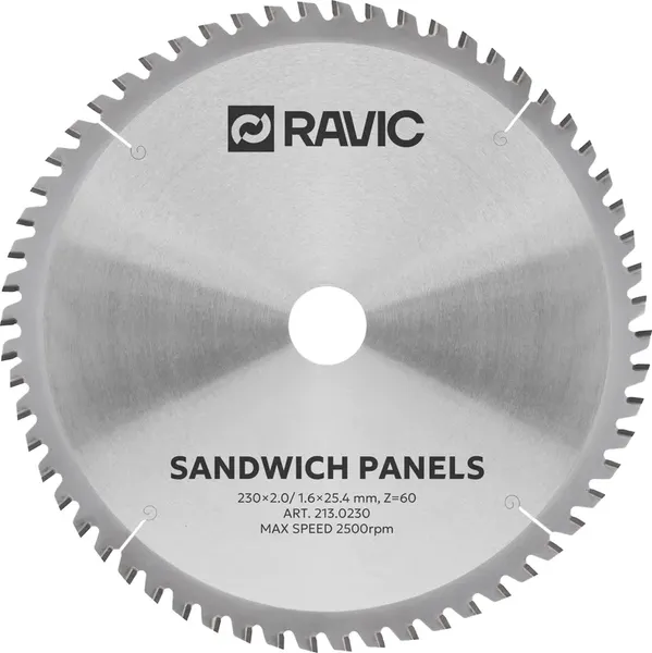 Пильный диск Ravic 230х2.0/1.6х25.4мм Z=60 / 213.0230 - фото