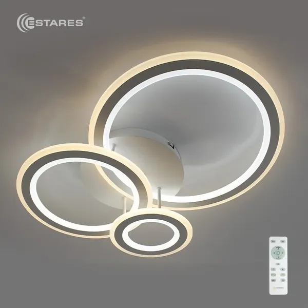 Люстра Estares Triplex Round 108W R-700/500-WHITE/WHITE-220-IP44 - фото