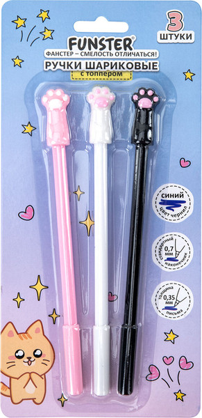 Набор шариковых ручек Brauberg Funster. Cat Paws / 144375