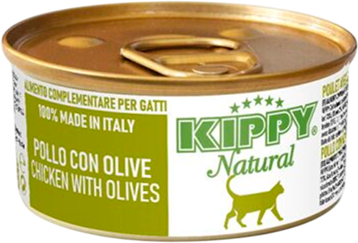Влажный корм для кошек Kippy Natural для всех пород с курицей оливками - фото