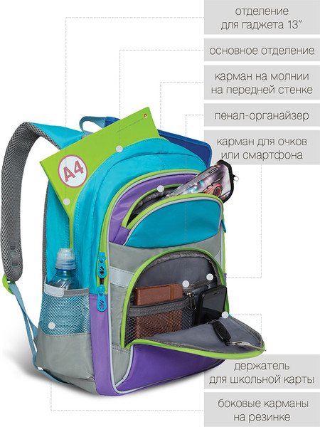 Школьный рюкзак Grizzly RG-167-2