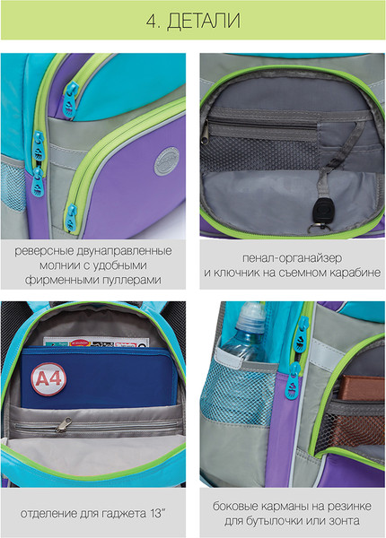 Школьный рюкзак Grizzly RG-167-2