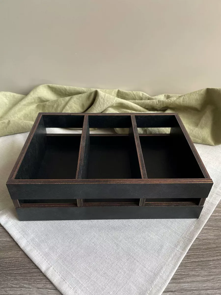 Емкость для хранения ОМурМебель рейки на три отделения