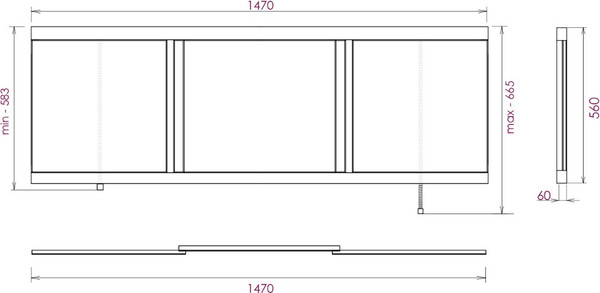 Экран для ванны Onika Одио Нова XL 150 / 515019