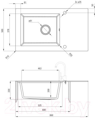Мойка кухонная Deante Capella ZSC GM2C