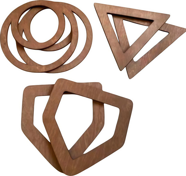 Набор ручек для сумки ОМурМебель Двойной круг тругольник многоугольник - фото