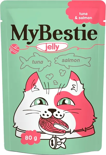 Влажный корм для кошек MyBestie Тунец и Лосось в желе / 161521384/CAT - фото