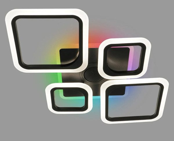 Люстра Estares Oval RGBmusic 85W 5S-APP-725x460x80-BLACK/WHITE-220-IP20 - фото