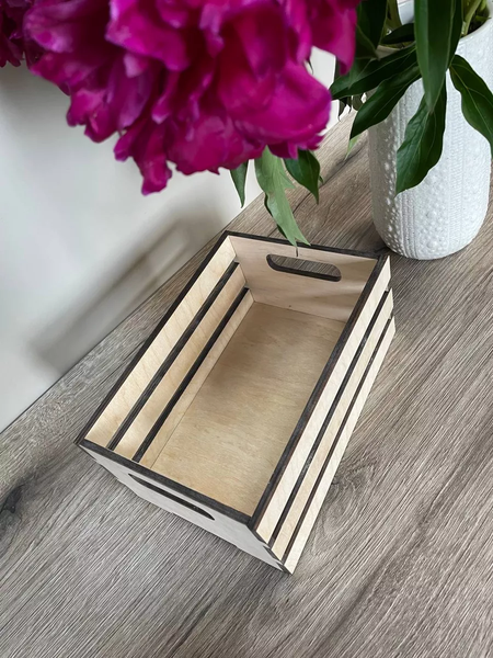 Емкость для хранения ОМурМебель ящик с рейками 22x15см