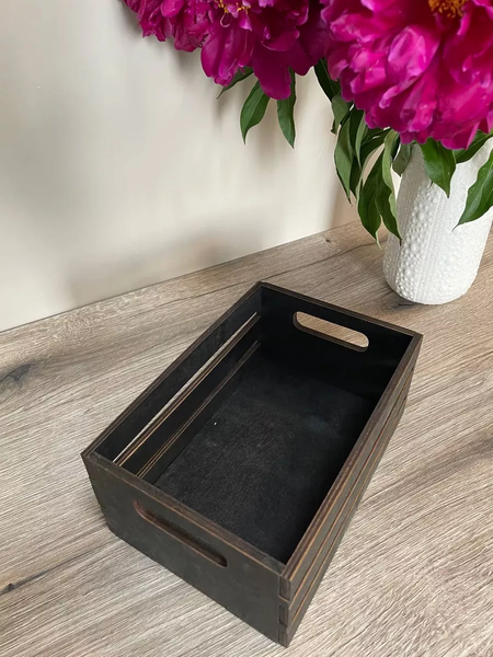 Емкость для хранения ОМурМебель ящик с рейками 22x15см