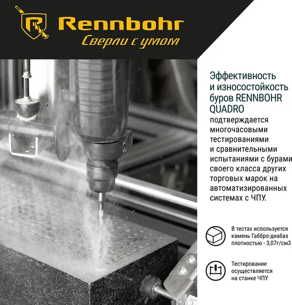 Бур Rennbohr SDS-Max Quadro 40x570/435мм / 724057