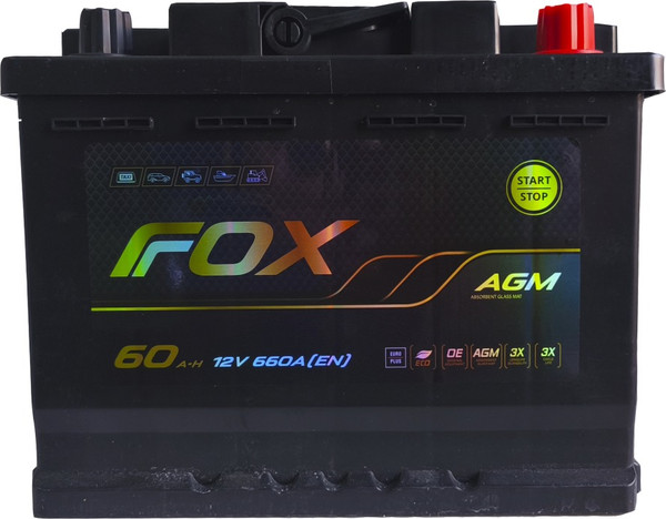 Автомобильный аккумулятор FoX 12V60 AH AGM / FOXL2.60.660.AGM - фото