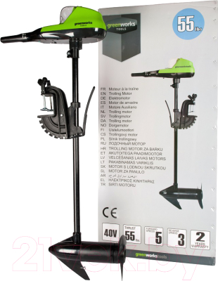 Мотор лодочный Greenworks G40TM55 / 9000207
