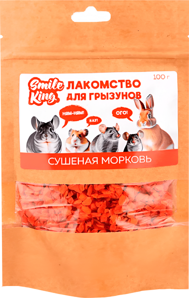 Лакомство для грызунов Smile King Сушеная морковь / LKG-69 - фото