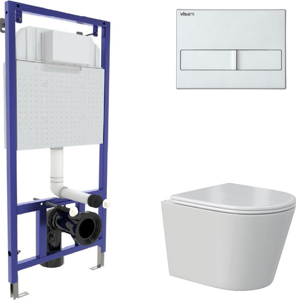 Унитаз подвесной с инсталляцией Berges Vita Rimless + Visam Slim 525 / EX-043374 - фото