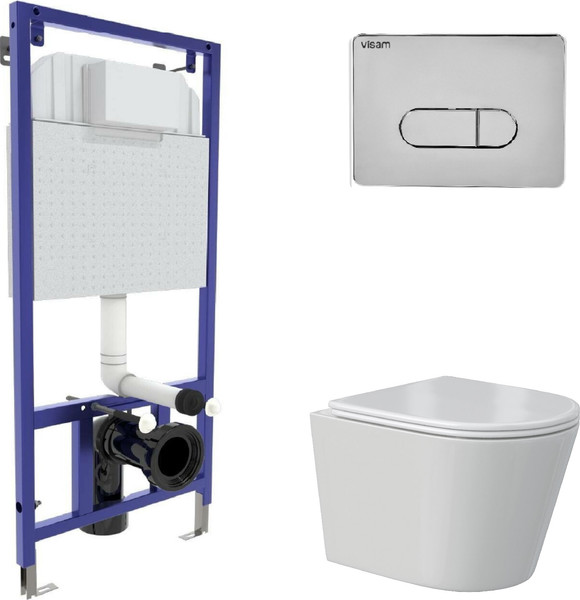 Унитаз подвесной с инсталляцией Berges Vita Rimless + Visam Slim 525 / EX-043375 - фото
