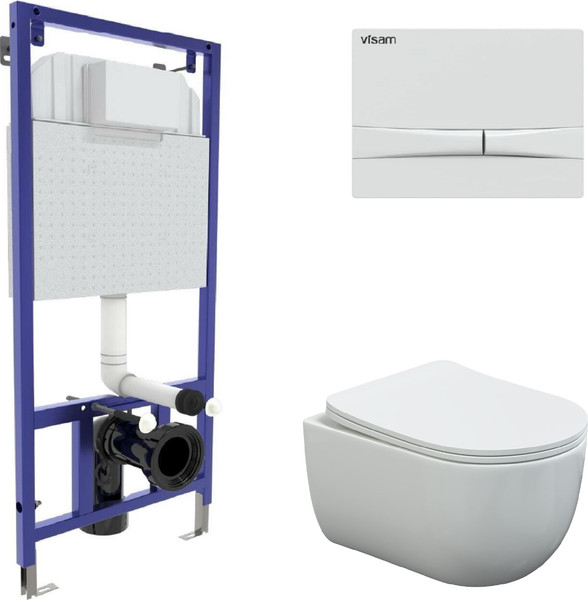 Унитаз подвесной с инсталляцией Berges Ventas + Visam Slim 525 / EX-043310 - фото