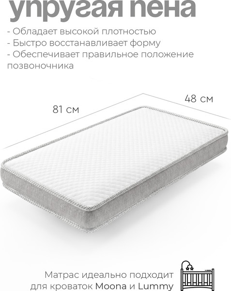 Матрас в кроватку Tomix Moona 81x48x6 / П-21т