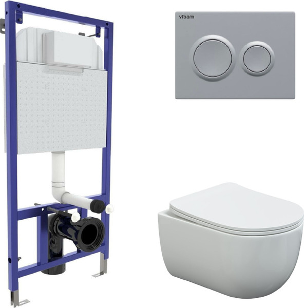 Унитаз подвесной с инсталляцией Berges Ventas Rimless + Visam Slim 525 / EX-043240 - фото