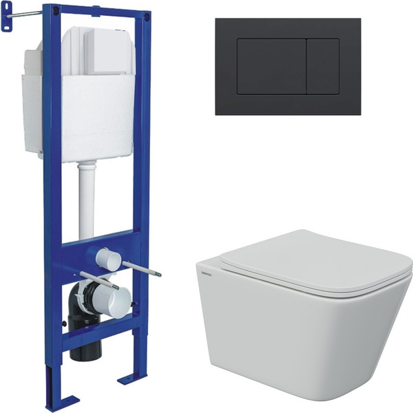 Унитаз подвесной с инсталляцией Berges Floe S Rimless + АТОМ 410 / AT-043336 - фото