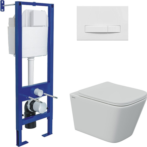 Унитаз подвесной с инсталляцией Berges Floe S Rimless + АТОМ 410 / AT-043338 - фото