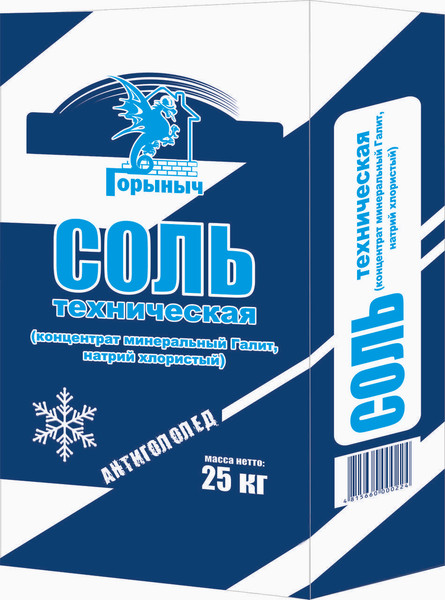 Противогололедный реагент Горыныч Соль техническая Антигололед - фото