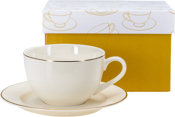 Чашка с блюдцем Белбогемия RN10230-1G / 110933 - фото