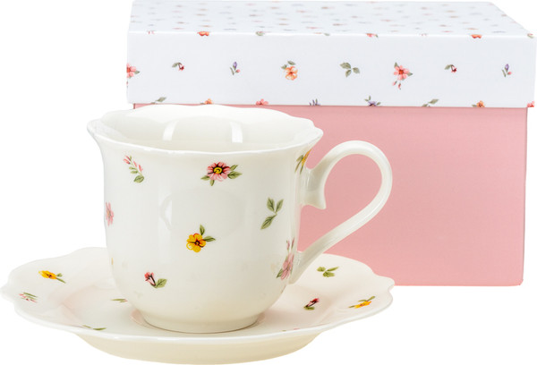Чашка с блюдцем Белбогемия DW1206-Floral / 110935 - фото