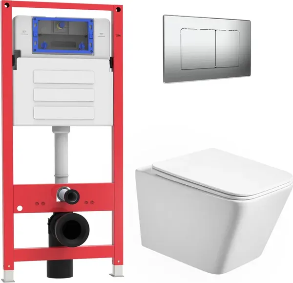 Унитаз подвесной с инсталляцией Oliveeka OL-MQ5014E12-BN - фото