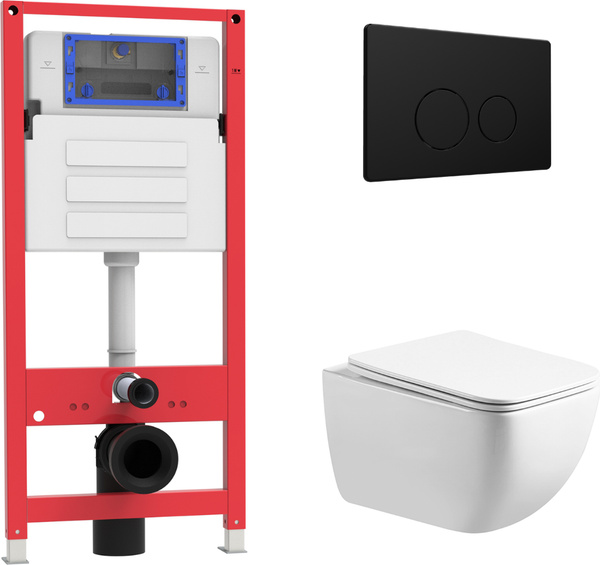 Инсталляция с унитазом подвесным Oliveeka OL-MQ1216R22-MB - фото