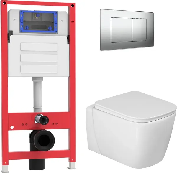 Унитаз подвесной с инсталляцией Oliveeka OL-MQG1E12-BN - фото