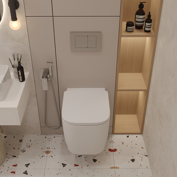 Унитаз подвесной с инсталляцией Oliveeka OL-MQG1E12-BN