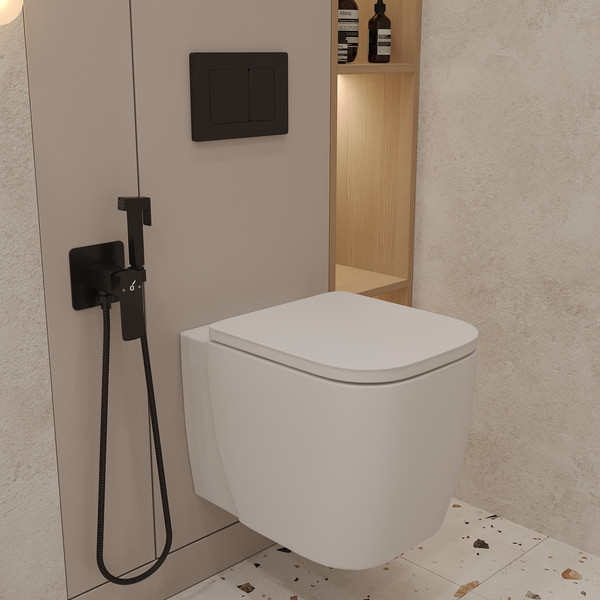 Унитаз подвесной с инсталляцией Oliveeka OL-MQG1E12-MB