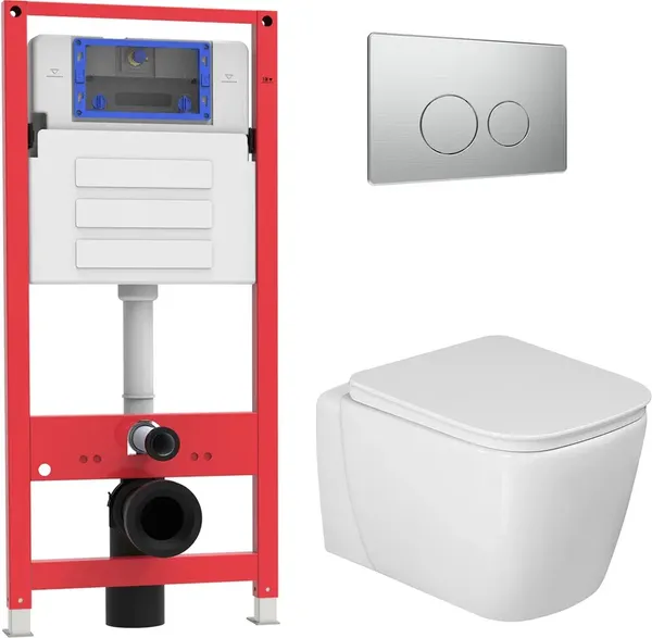 Унитаз подвесной с инсталляцией Oliveeka OL-MQG1R22-BN - фото