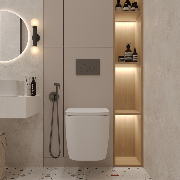 Унитаз подвесной с инсталляцией Oliveeka OL-MQG1R22-BGM