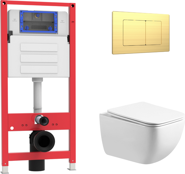 Инсталляция с унитазом подвесным Oliveeka OL-MQ1216E12-BG - фото