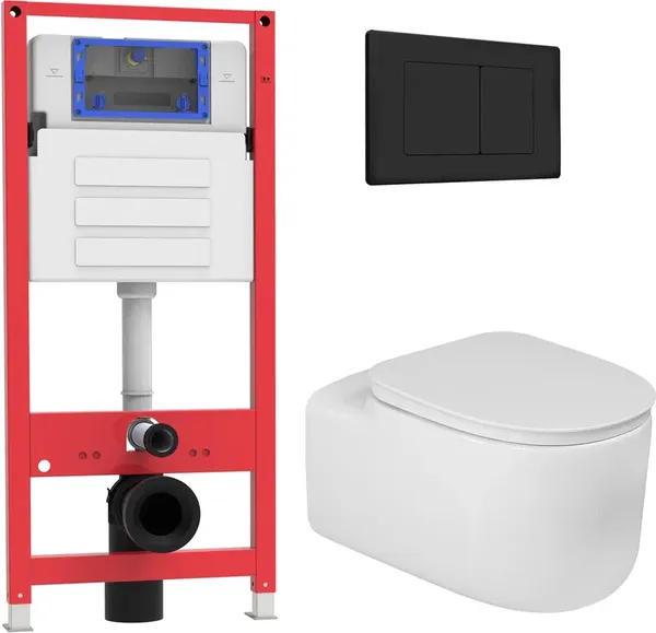 Инсталляция с унитазом подвесным Oliveeka OL-MQG27E12-MB - фото