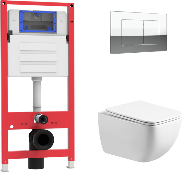 Инсталляция с унитазом подвесным Oliveeka OL-MQ1216E12-CR - фото