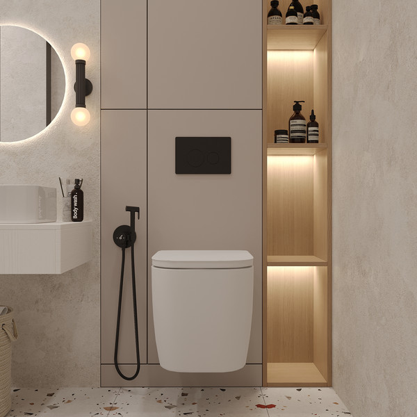 Унитаз подвесной с инсталляцией Oliveeka OL-MQG1R22-MB