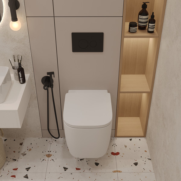 Унитаз подвесной с инсталляцией Oliveeka OL-MQG1R22-MB