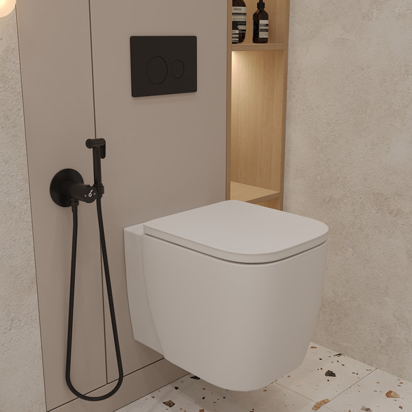 Унитаз подвесной с инсталляцией Oliveeka OL-MQG1R22-MB